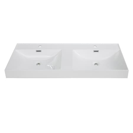 Streamline 47.2 in. Solid Surface Resin Vanity Top in Glossy White K-170-SLSITRC-48